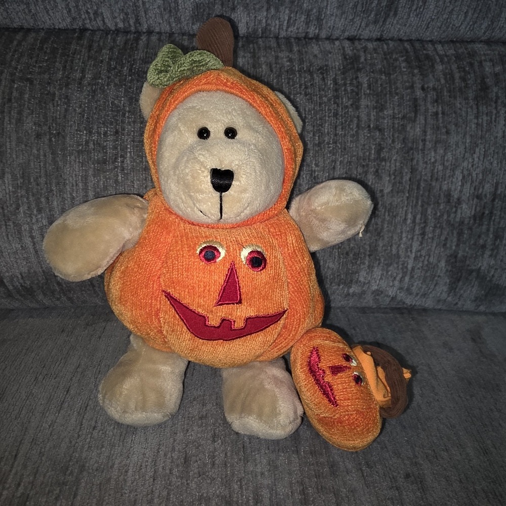 Starbucks 2008 77th Edition Bearista Bear PUMPKIN Halloween Plush